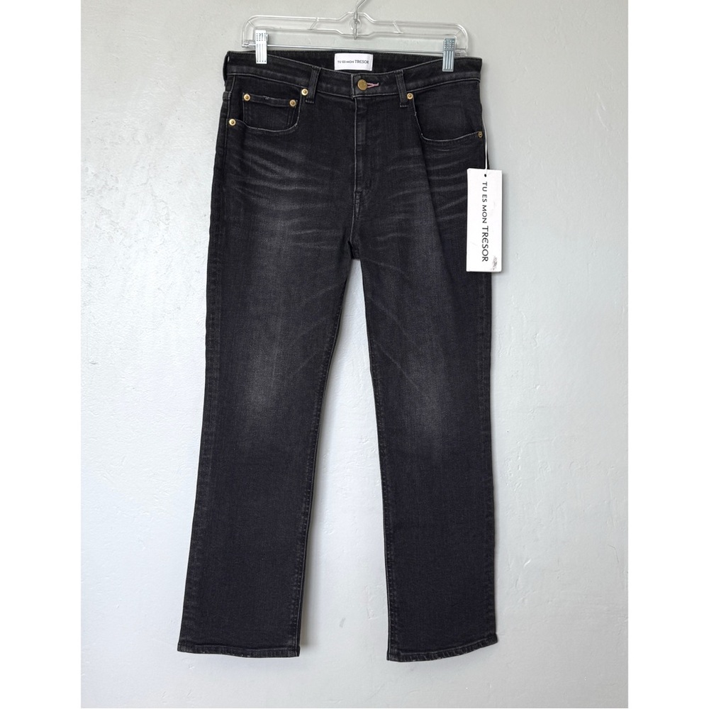Tu es mon Tresor The Rose quartz Mid-Rise Cropped Jeans in Black 1 year NWT